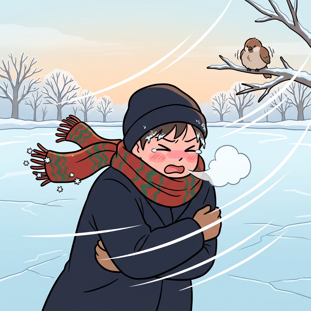 a biting cold concept