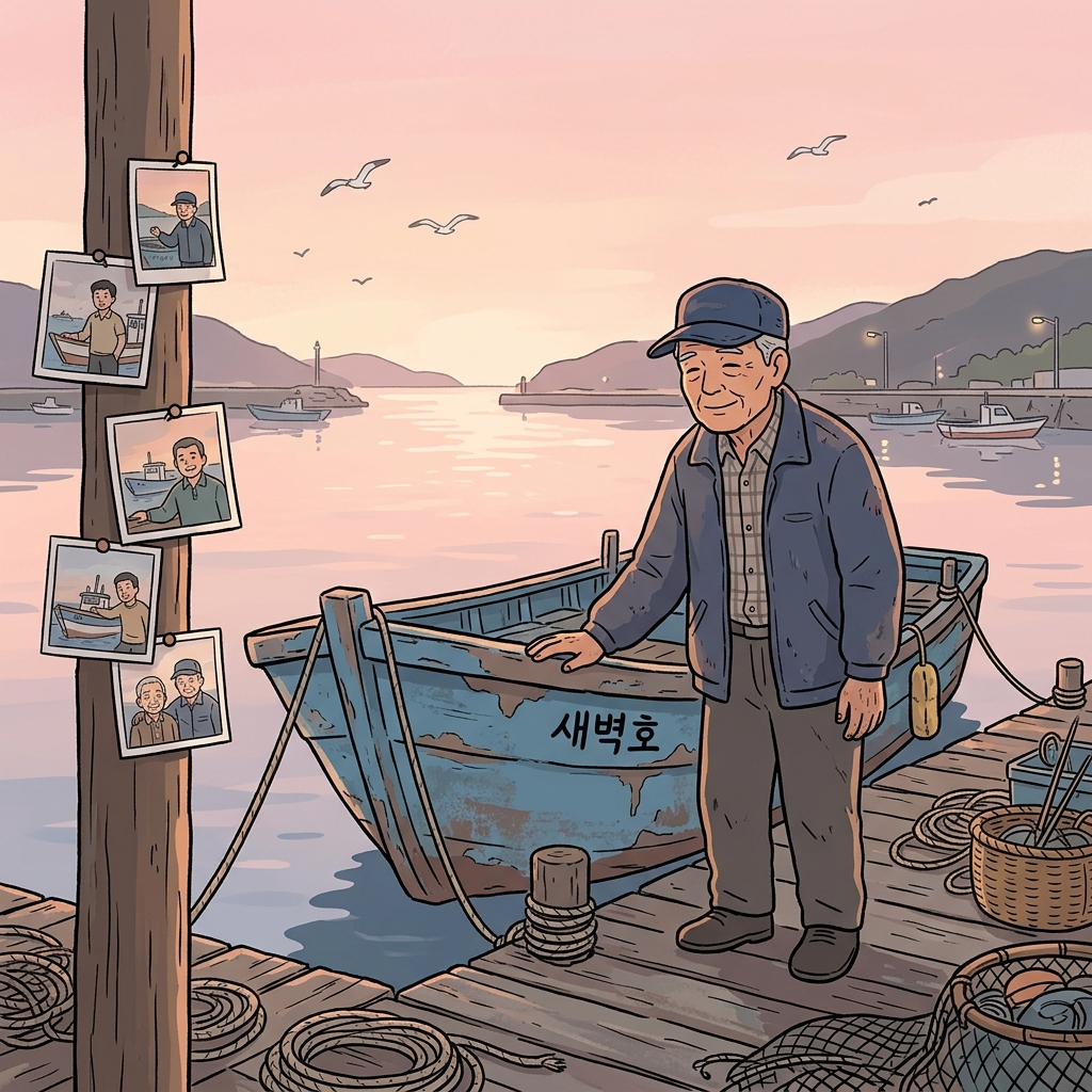 Grandpa's abiding love for his old fishing boat keeps him at the dock every dawn.