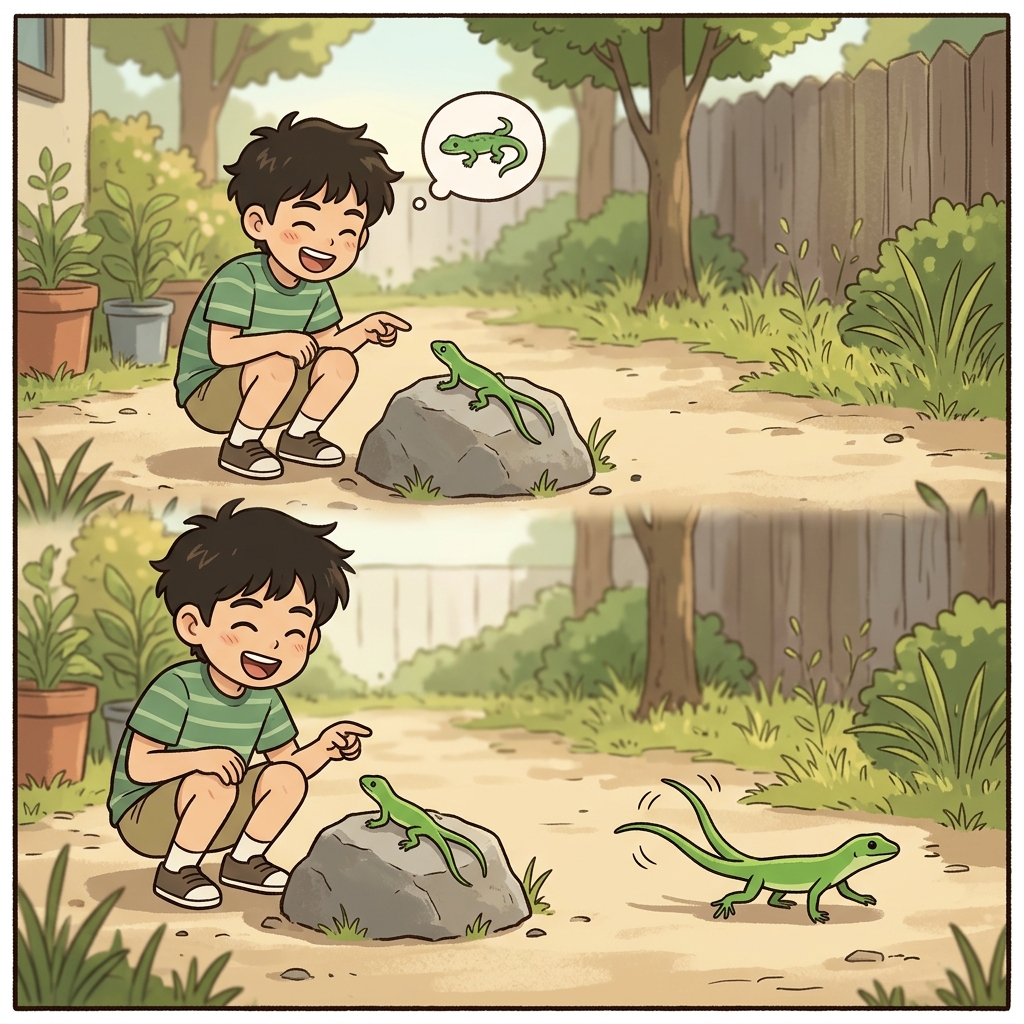 The lizard looked abnormal, but it was real.