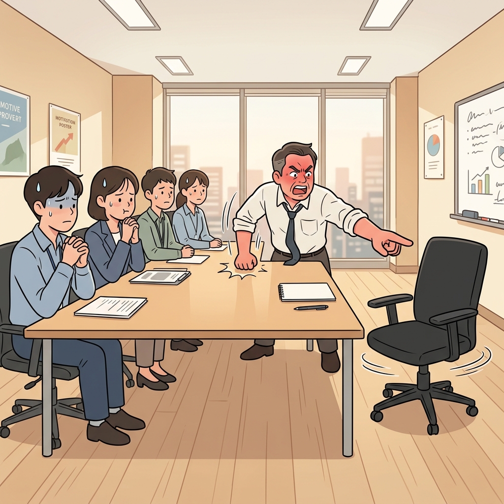 Breaking the silence, the angry manager demanded everyone's presence and noticed the intern was absent.