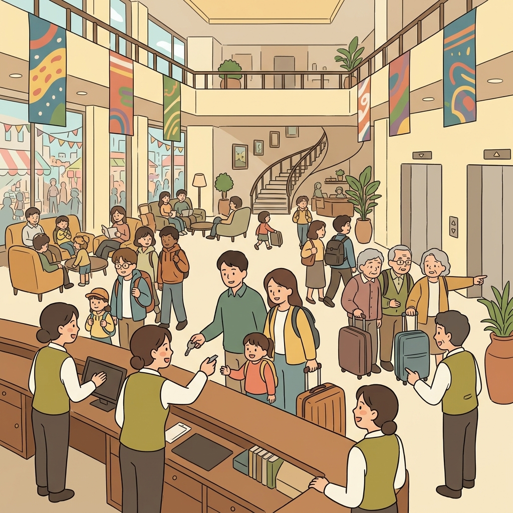 The hotel can accommodate hundreds of guests during the festival.