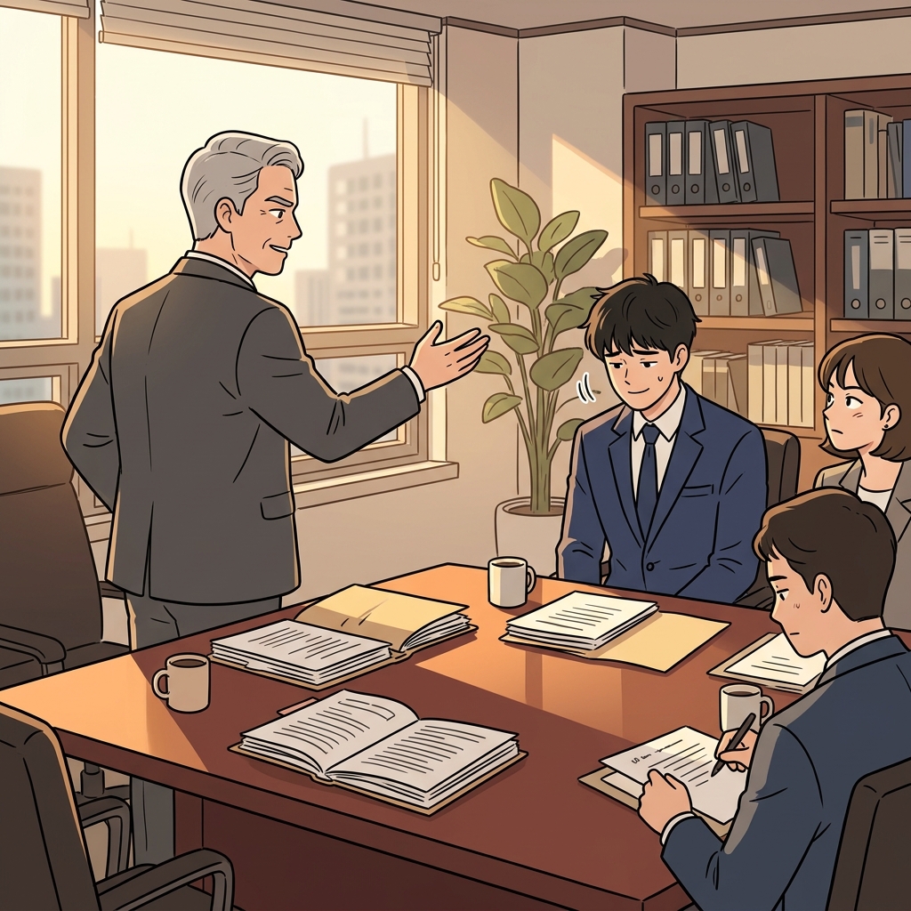 The junior lawyer stayed acquiescent as the senior partner overruled his idea again.
