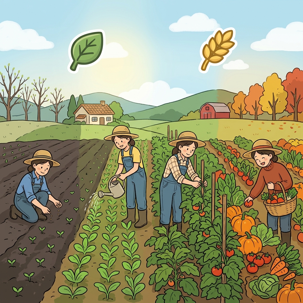 Healthy agriculture begins when farmers carefully plant, water, and harvest their crops. (AGRICULTURE = CULTURE FOR THE LAND)