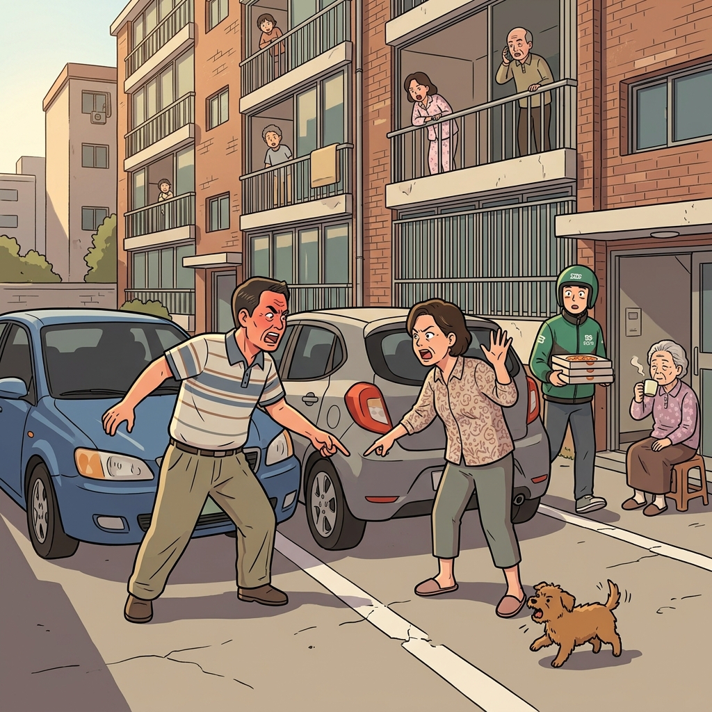 Two neighbors had a loud altercation over a parking spot.