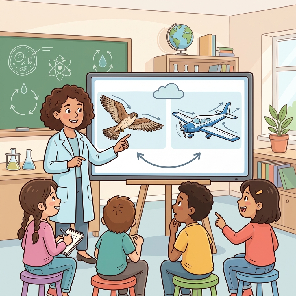 The scientist explained that bird wings are analogous to airplane wings because they serve similar functions.
