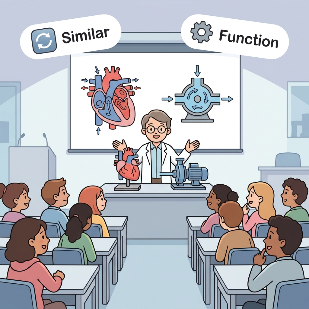 The professor compared two analogous systems with similar functions.