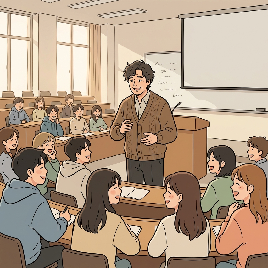 교수는 모두를 웃게 만든 재미있는 일화로 강의를 시작했다.