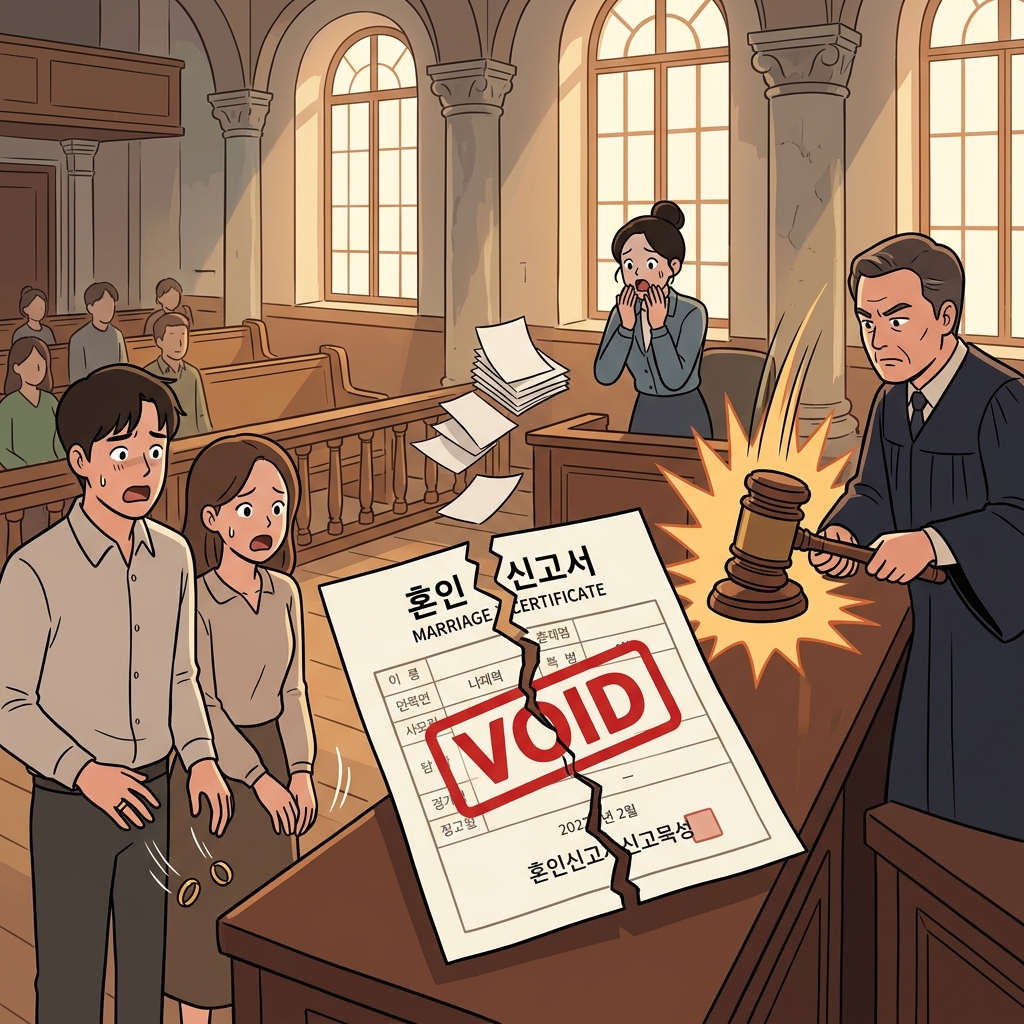 The judge struck his gavel to annul the hasty marriage from last week.