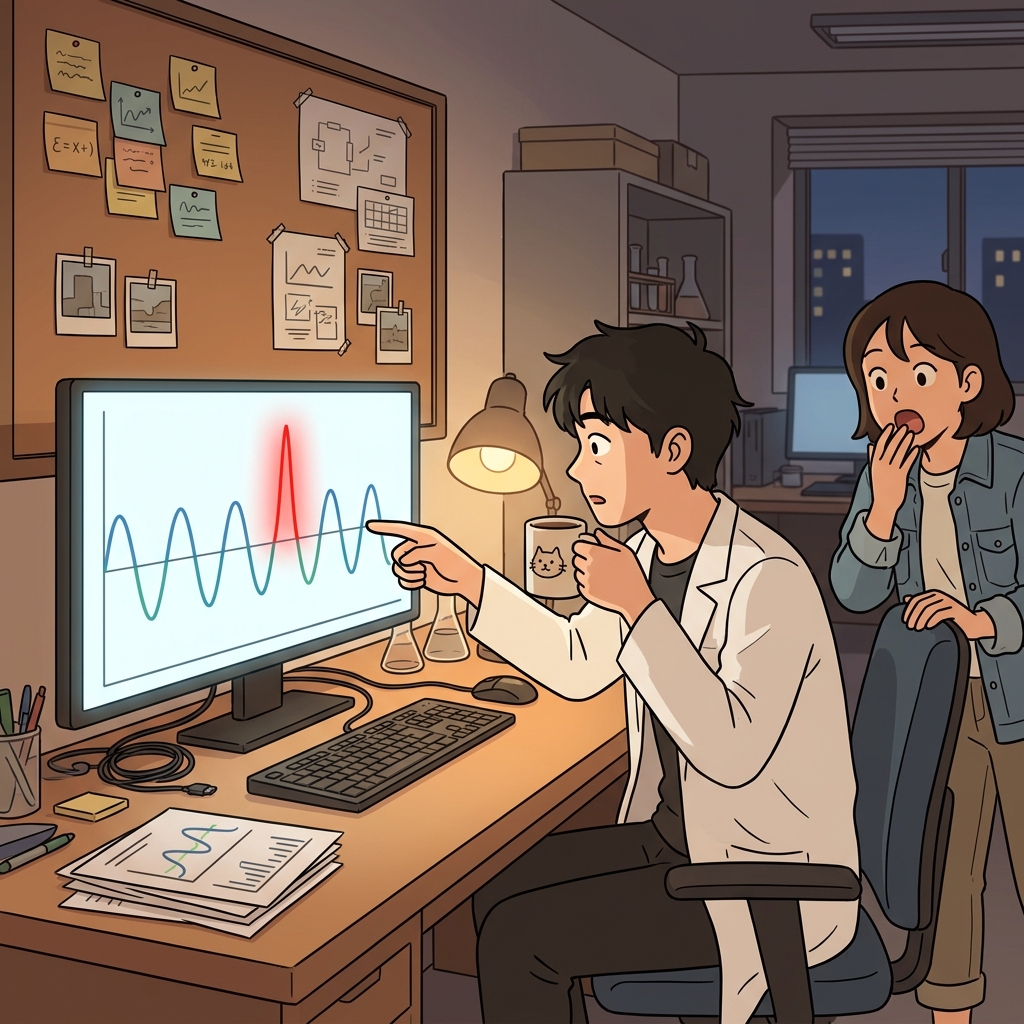 완벽한 그래프 속에 딱 하나, 이상한 점이 튀어나와 있다.
