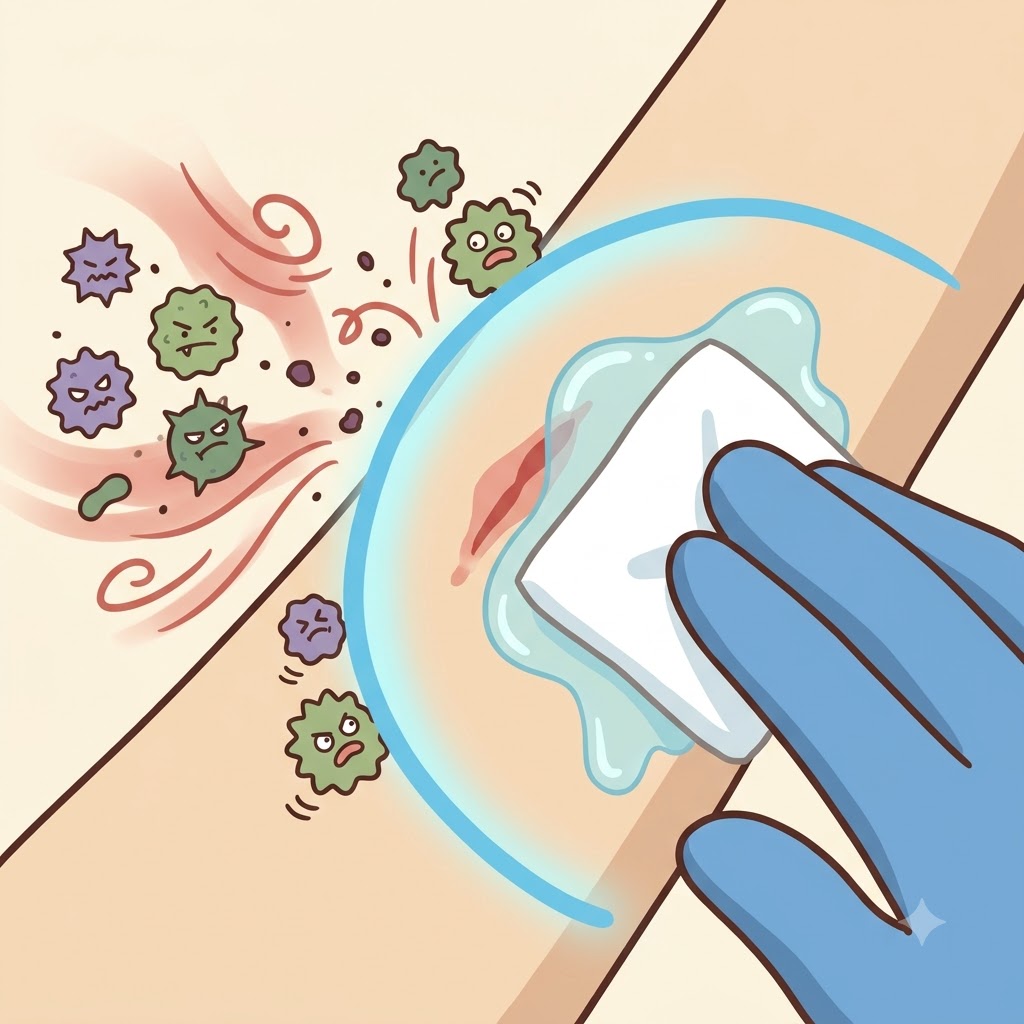 The doctor explained that antiseptic treatment helps stop harmful germs from infecting the wound. (Think of: ANTI = AGAINST, SEPTIC = INFECTION)