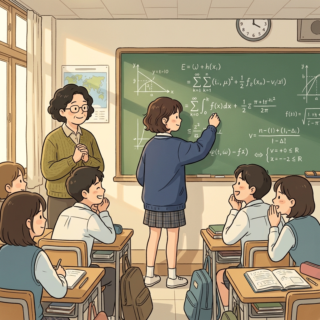 She showed a natural aptitude for solving difficult math problems.