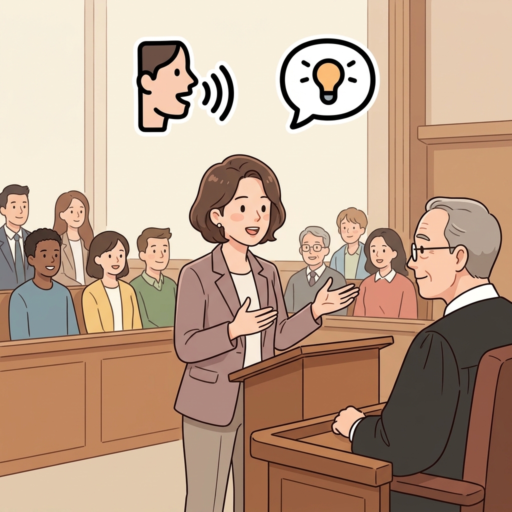 The articulate lawyer explained the case with clarity. (🗣️ Speak Clearly + 💬 Express Ideas → Articulate)