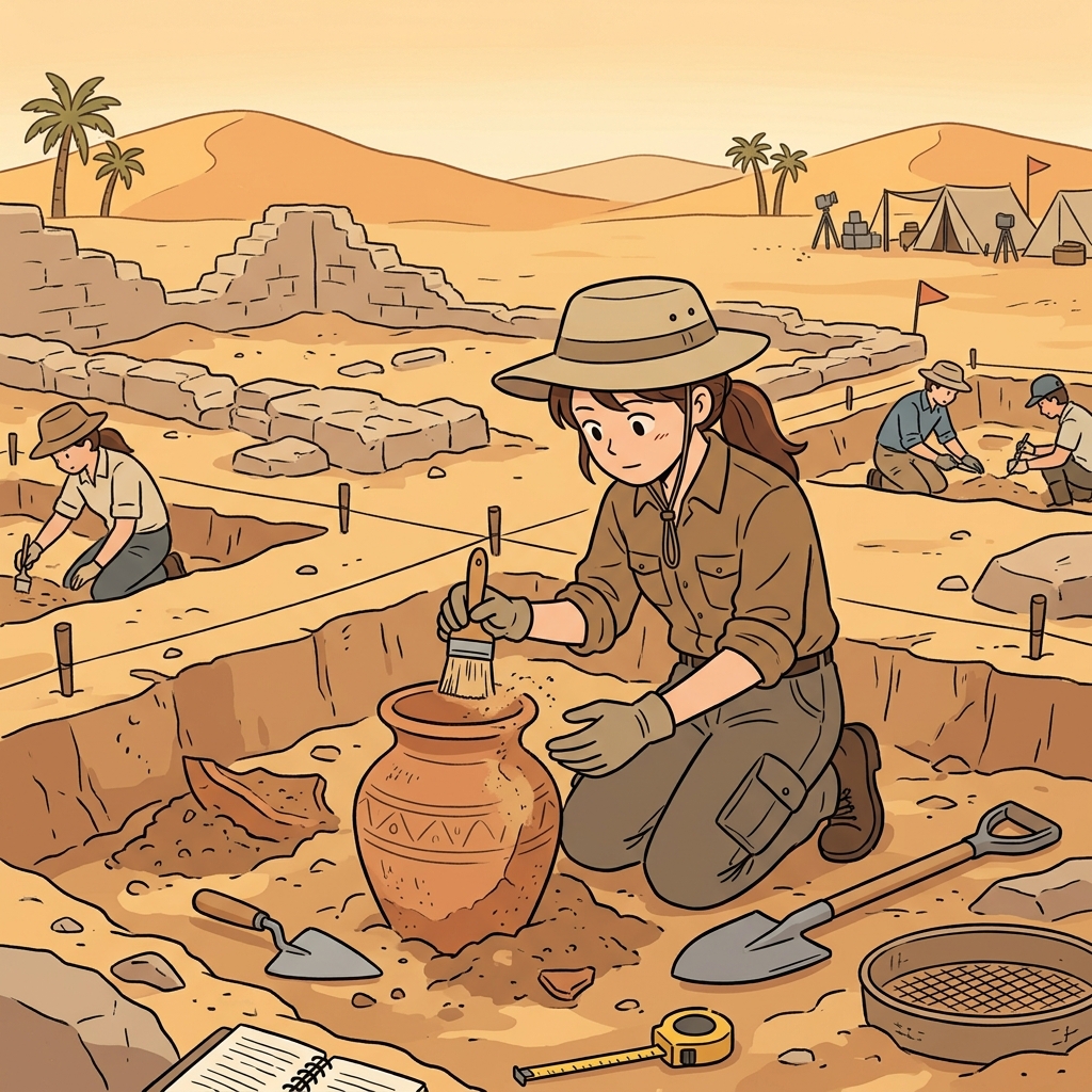 The archaeologist carefully uncovered an ancient artifact buried beneath the sand.