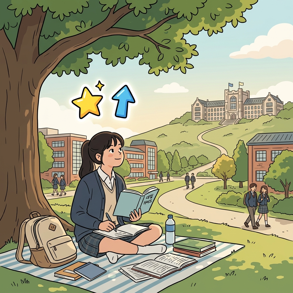 The aspiring student studied hard to enter a dream university.
