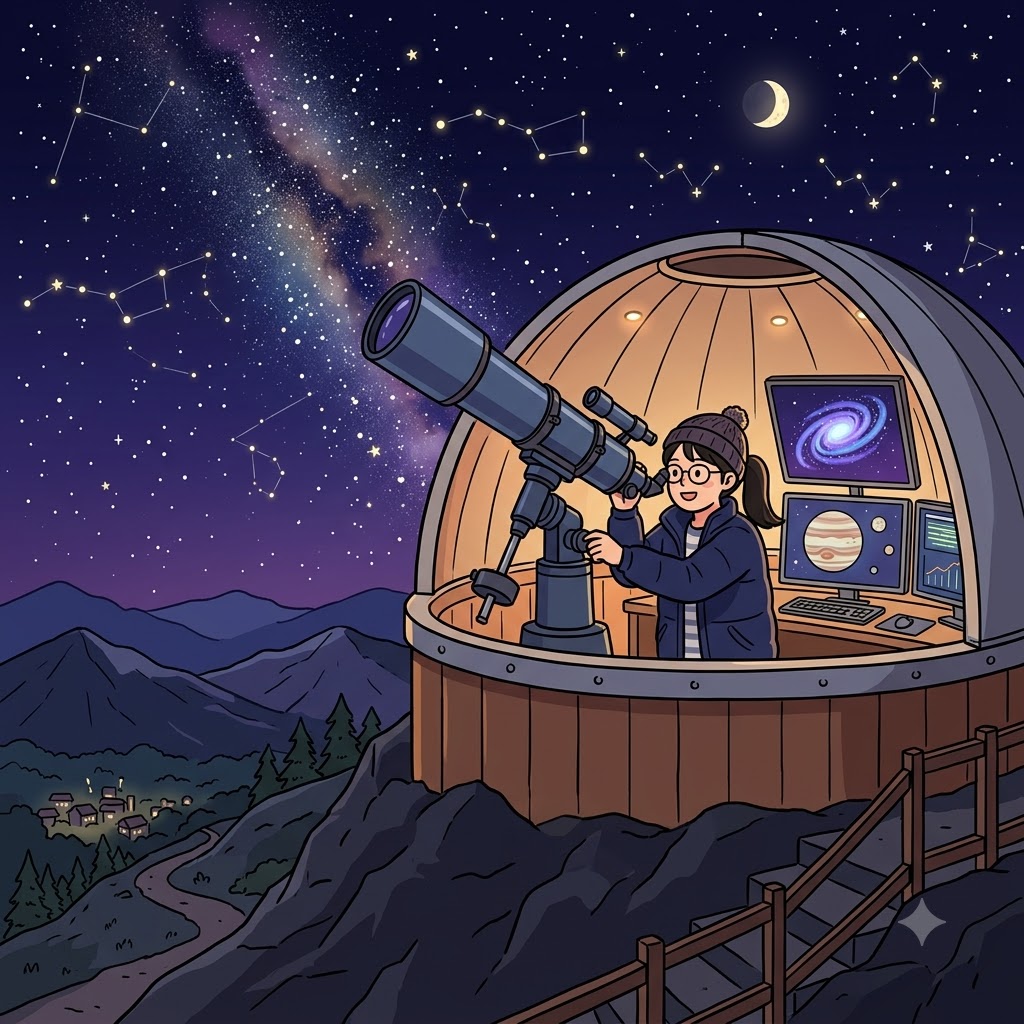 천문학(astronomy)은 지구 대기권 너머의 우주를 탐구한다.