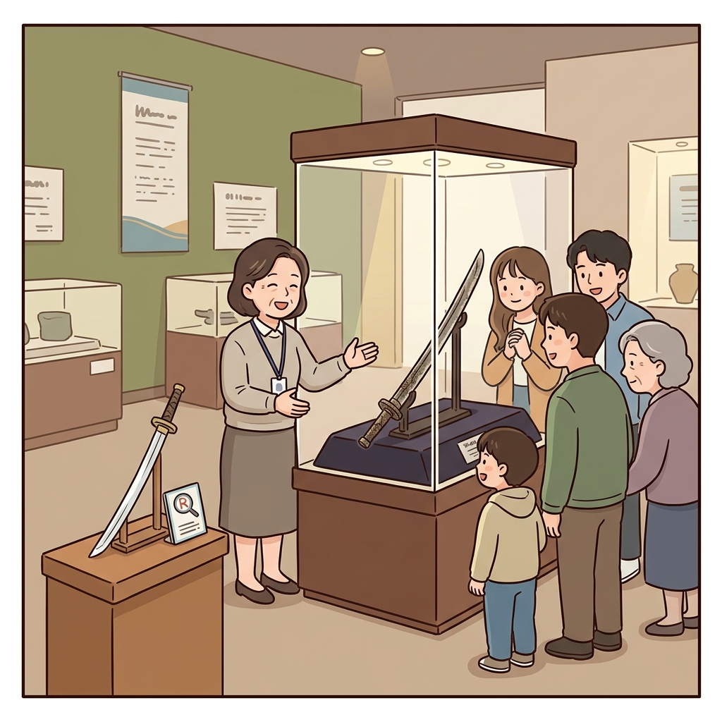 Experts authenticated the ancient sword before displaying it.