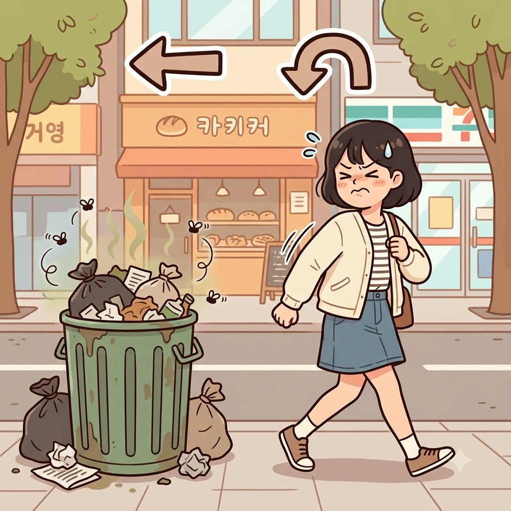 A(멀리) + VERS(돌리다) + ION(명사형) — 역겨운 냄새를 맡은 그녀는 고개를 반대로 멀리(A) 돌리는(VERS) 행동으로 강한 혐오(aversion)를 나타냈다.