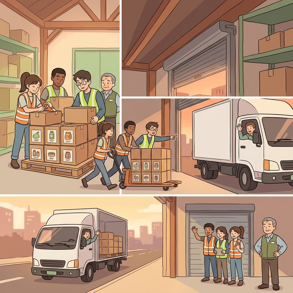 The workers finished one batch, caught the deadline, and dispatched the boxes.