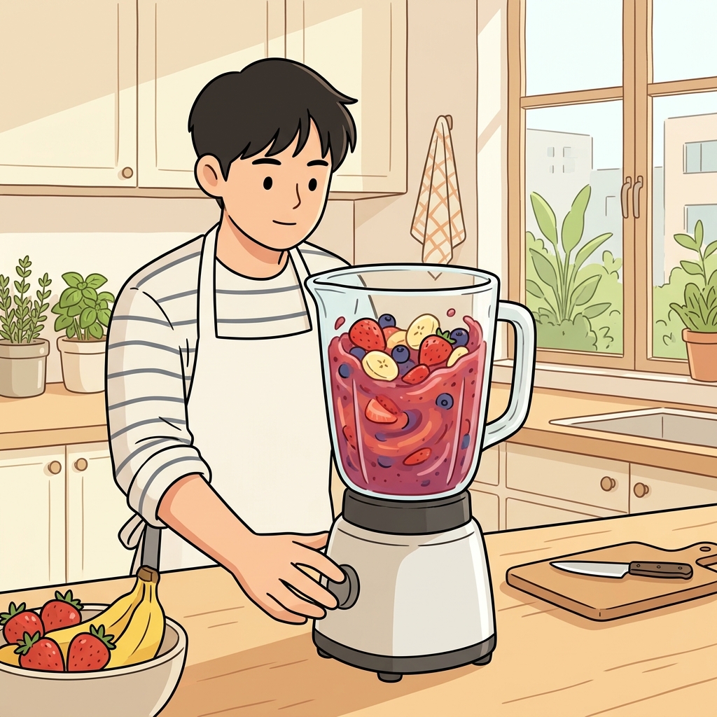 The chef blended fresh fruits into a smooth smoothie.