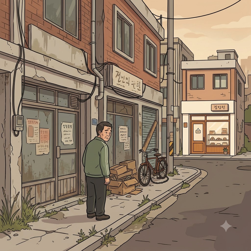 방치된 건물과 빈 상점, 오랜 쇠락으로 그 동네는 황폐해졌다(blighted).