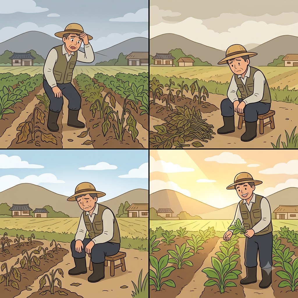 병해(blight)는 농부들을 힘든 곤경(plight)에 빠뜨렸지만, 햇빛(light)이 건강한 농작물의 회복을 도왔다.