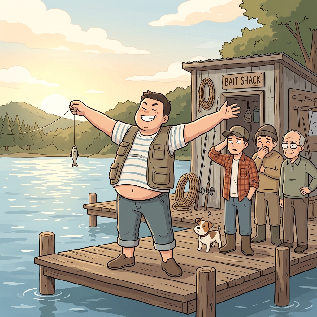 He loves to boast about catching the biggest fish in the lake.