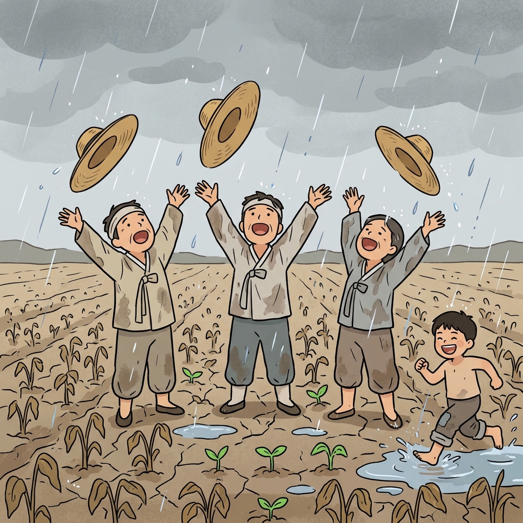 The sudden rainfall was a boon to the drought-stricken farmers.
