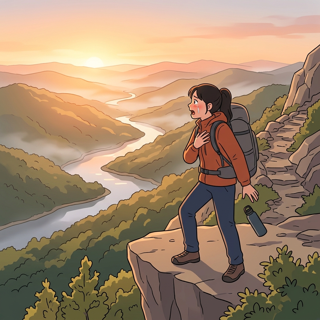 The view from the cliff was absolutely breathtaking at sunrise.
