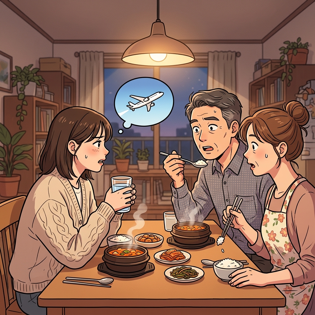 At dinner, she carefully decided to broach the topic of moving abroad.
