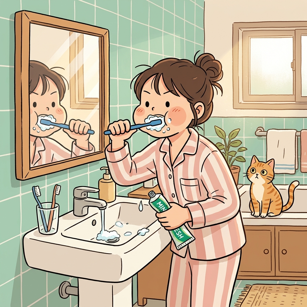 brush one's teeth concept