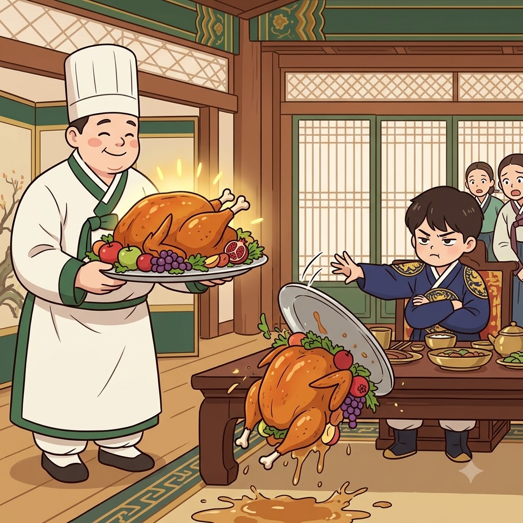 The golden roasted turkey looked incredibly delicious, but the spoiled prince's appetite was completely capricious.