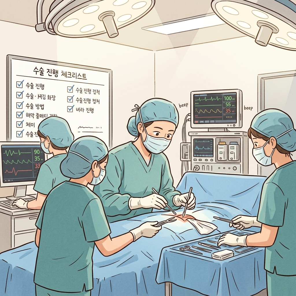 The surgical team carry out the delicate operation with perfect precision.