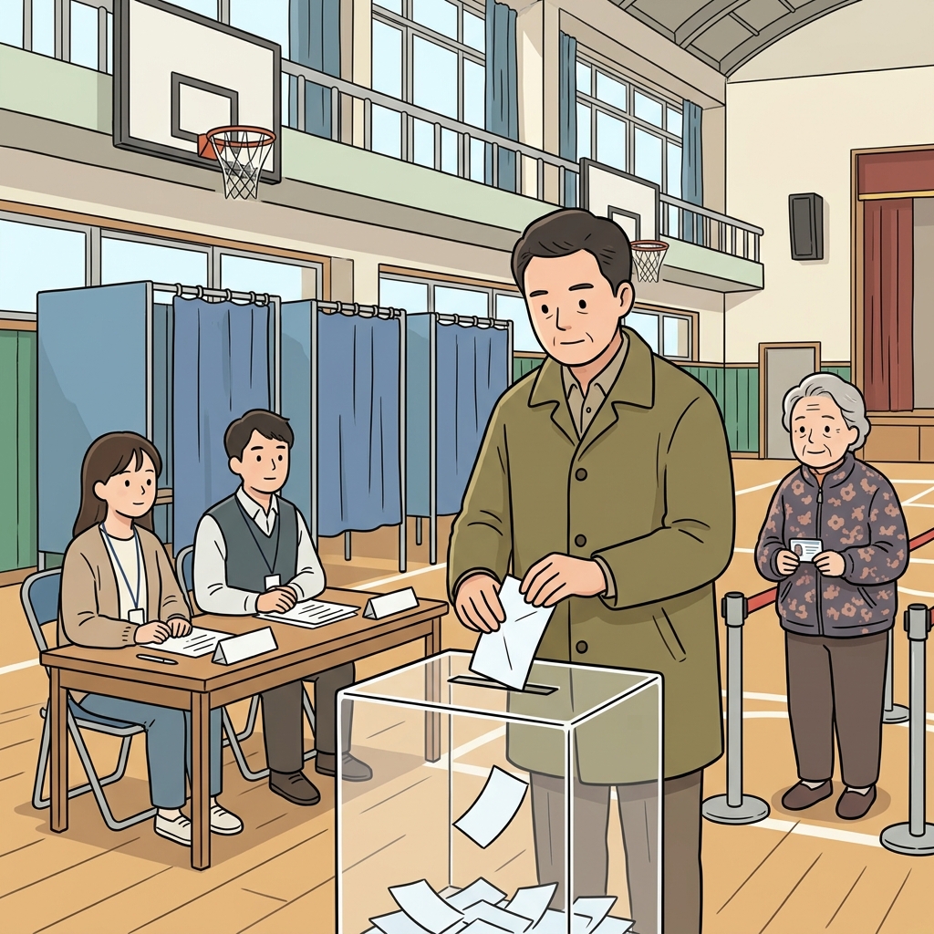 그는 다음 시장을 뽑으려고 투표소로 들어갔다.