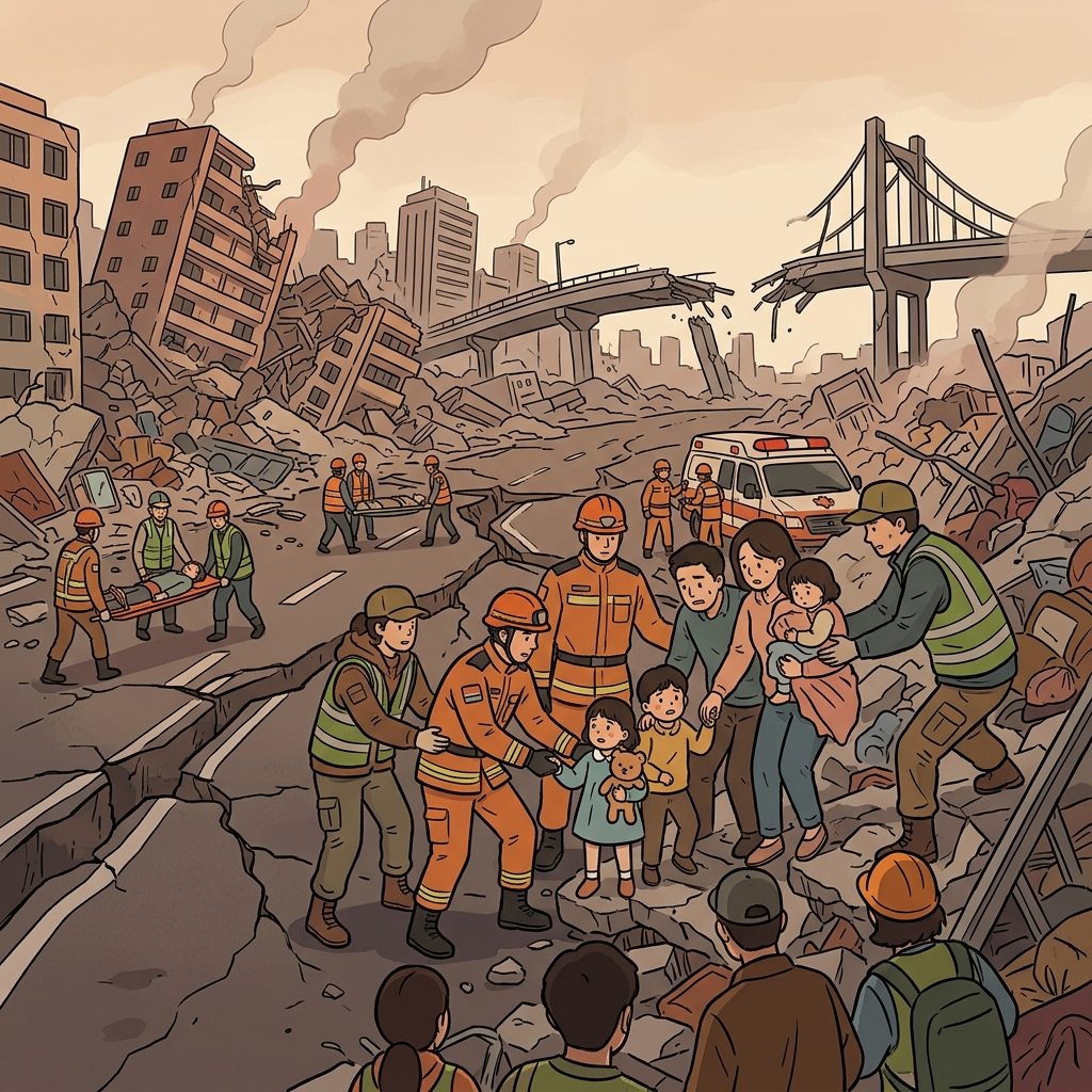 The powerful earthquake became a catastrophe that changed the entire city forever.