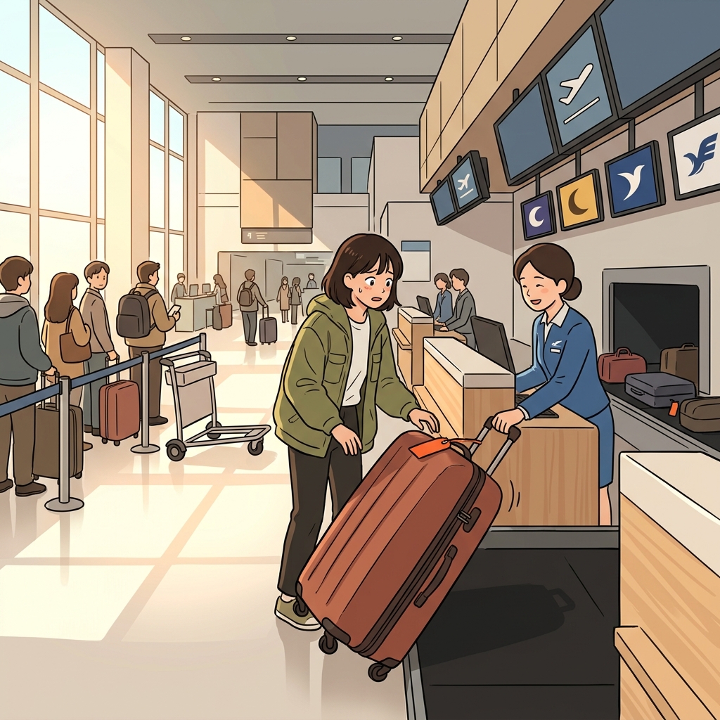 check in luggage concept