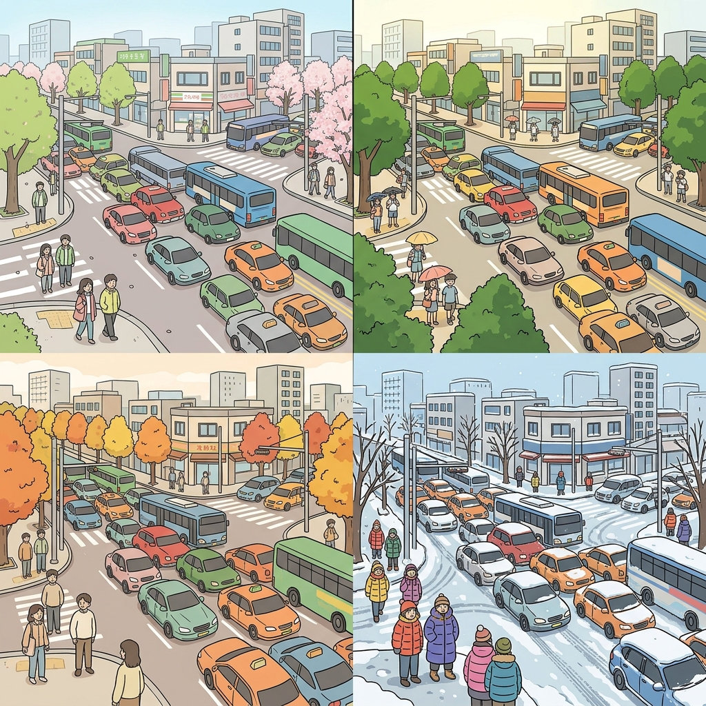 그 도시는 만성적인 교통 체증에 시달렸다. ("크~ 오래!" → 오래 계속된다)
