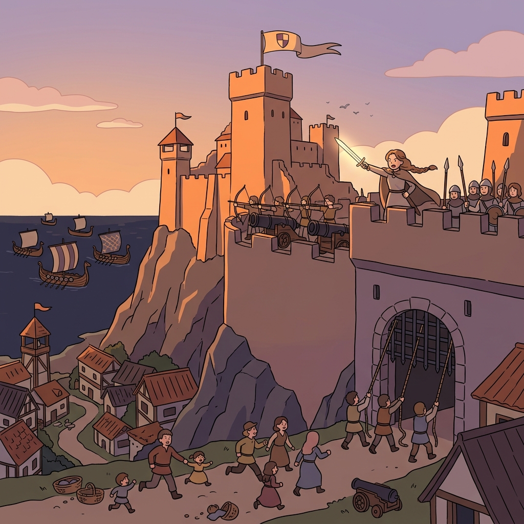 The citadel stood high above the city, guarding it from invaders.