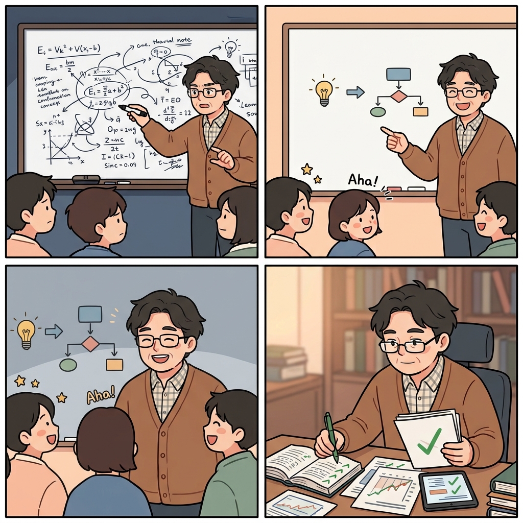 교수의 명확한 설명은 이론을 쉽게 이해하게 했고, 모든 사실을 검증하는 데 도움이 되었다.