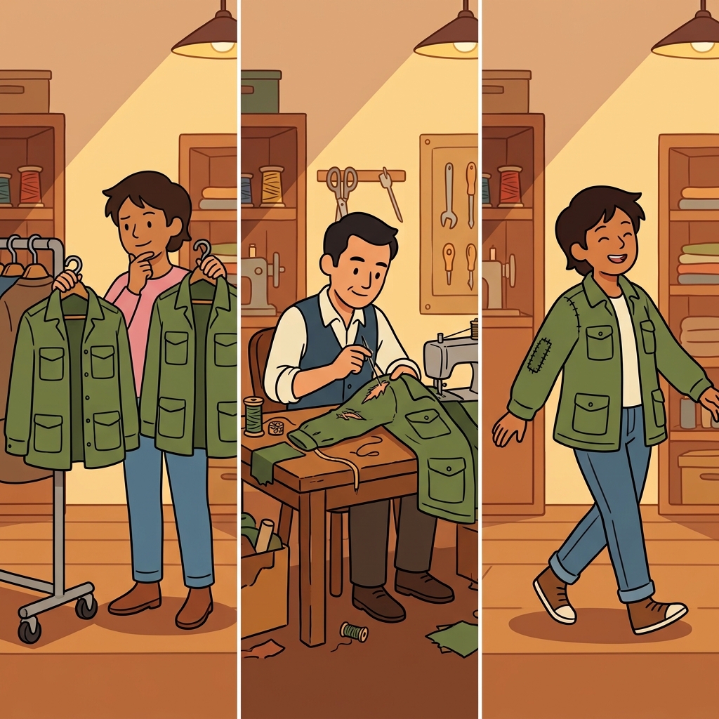 The two comparable jackets were repairable, and both became wearable again.