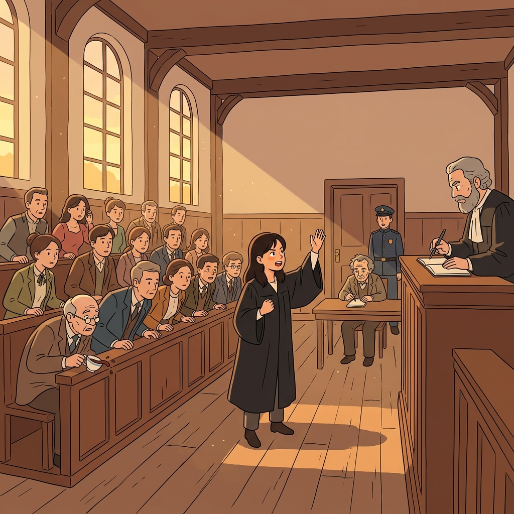 Her compelling speech made the entire courtroom lean forward in silence.