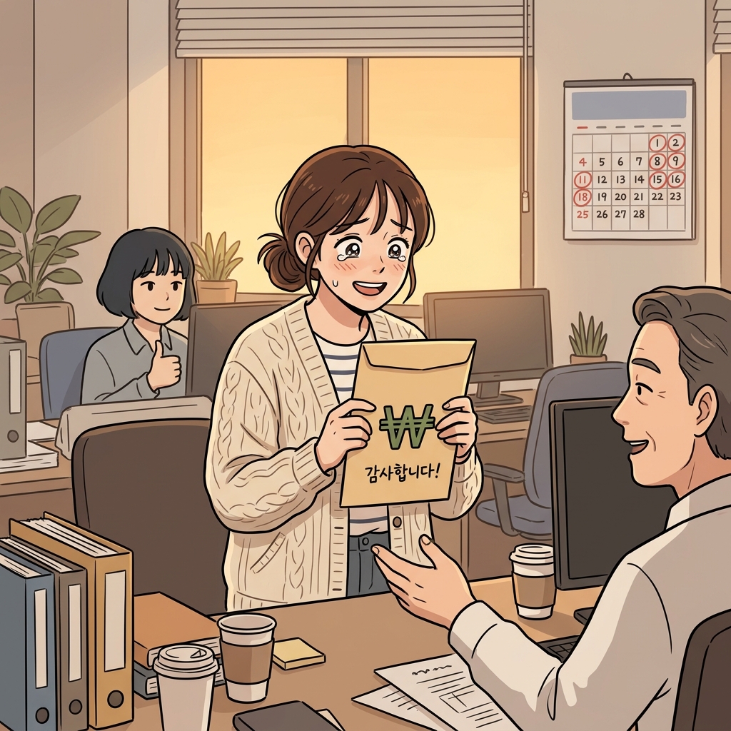 After the long overtime, she finally received fair compensation for her extra hours.