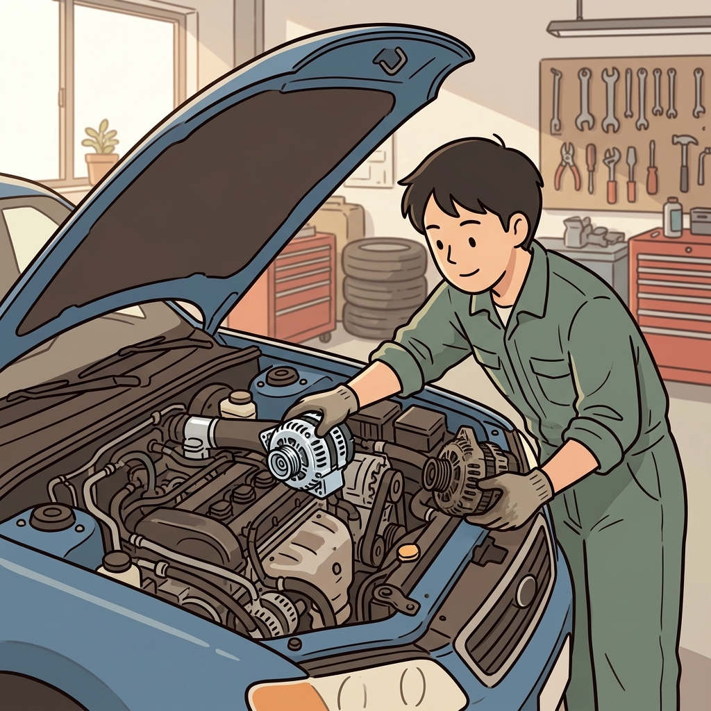 The mechanic replaced a damaged engine component to fix the car.