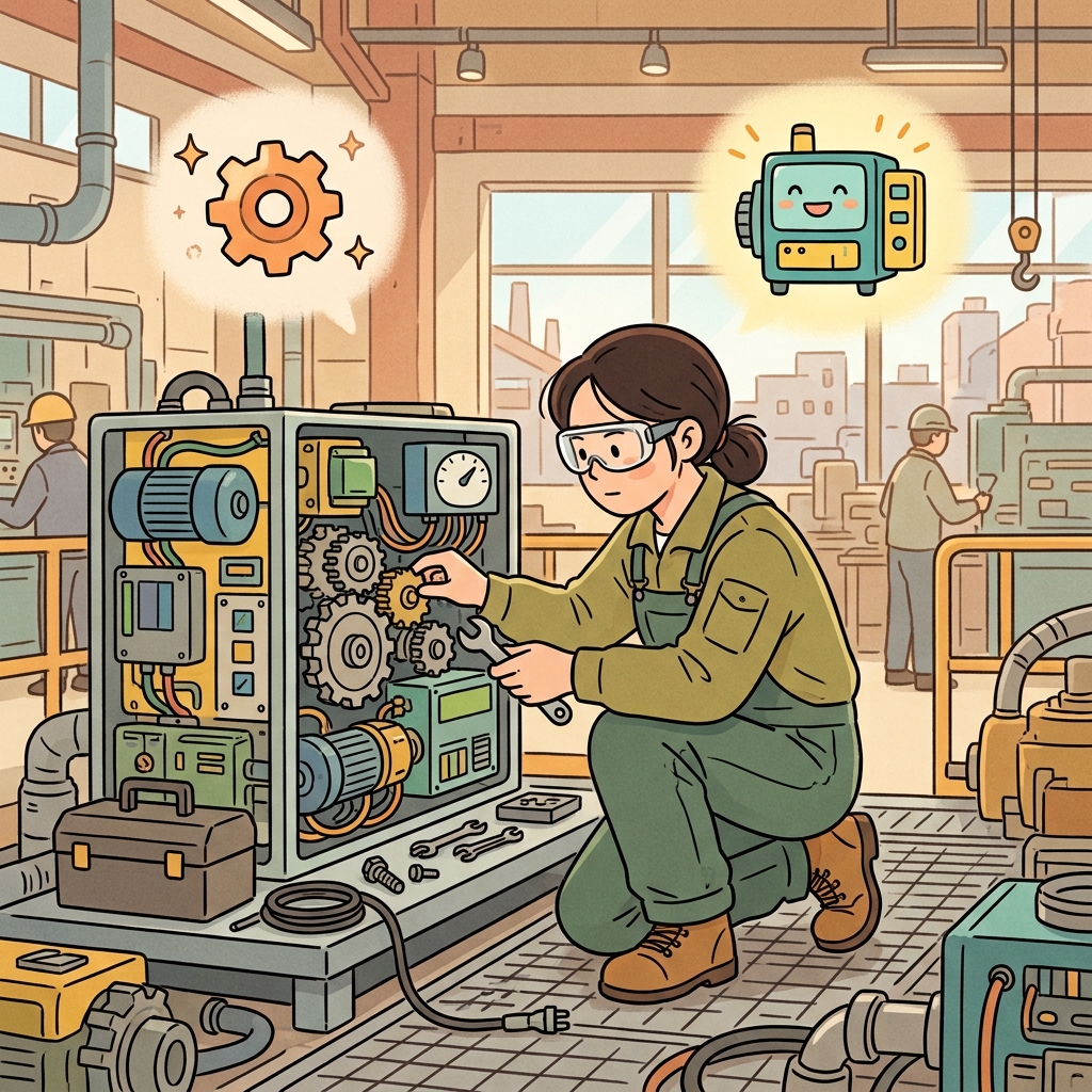 The engineer checked every component before starting the machine. (Gear + Machine → One part of a whole = Component)