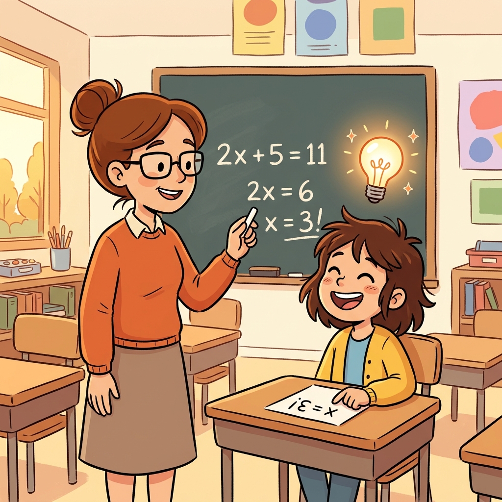 The student's comprehension of the math problem improved after the teacher's explanation.