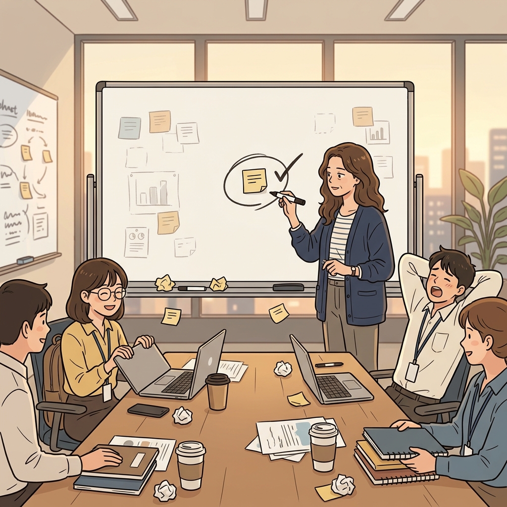 The conclusive meeting included every important point before the team made a decisive decision.