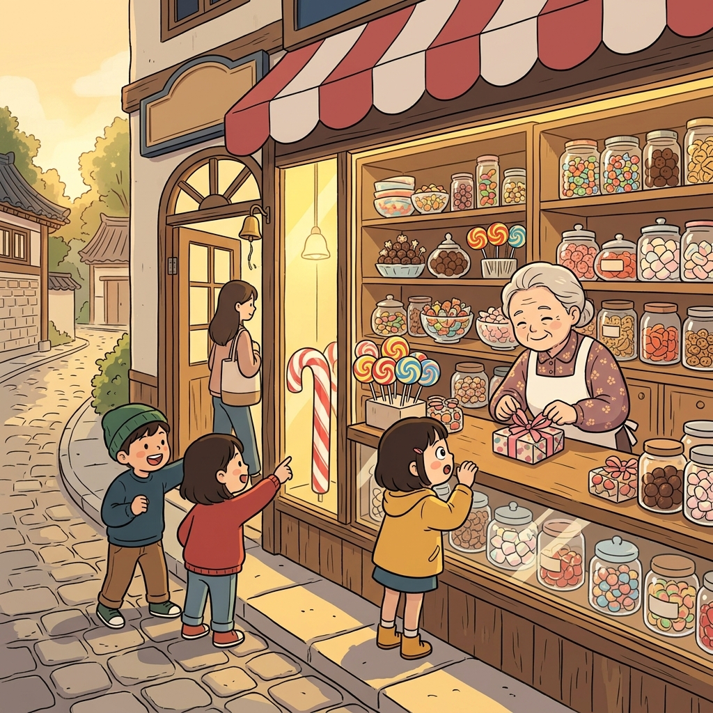 The old confectionary on the corner sells handmade chocolates and sugar candies.