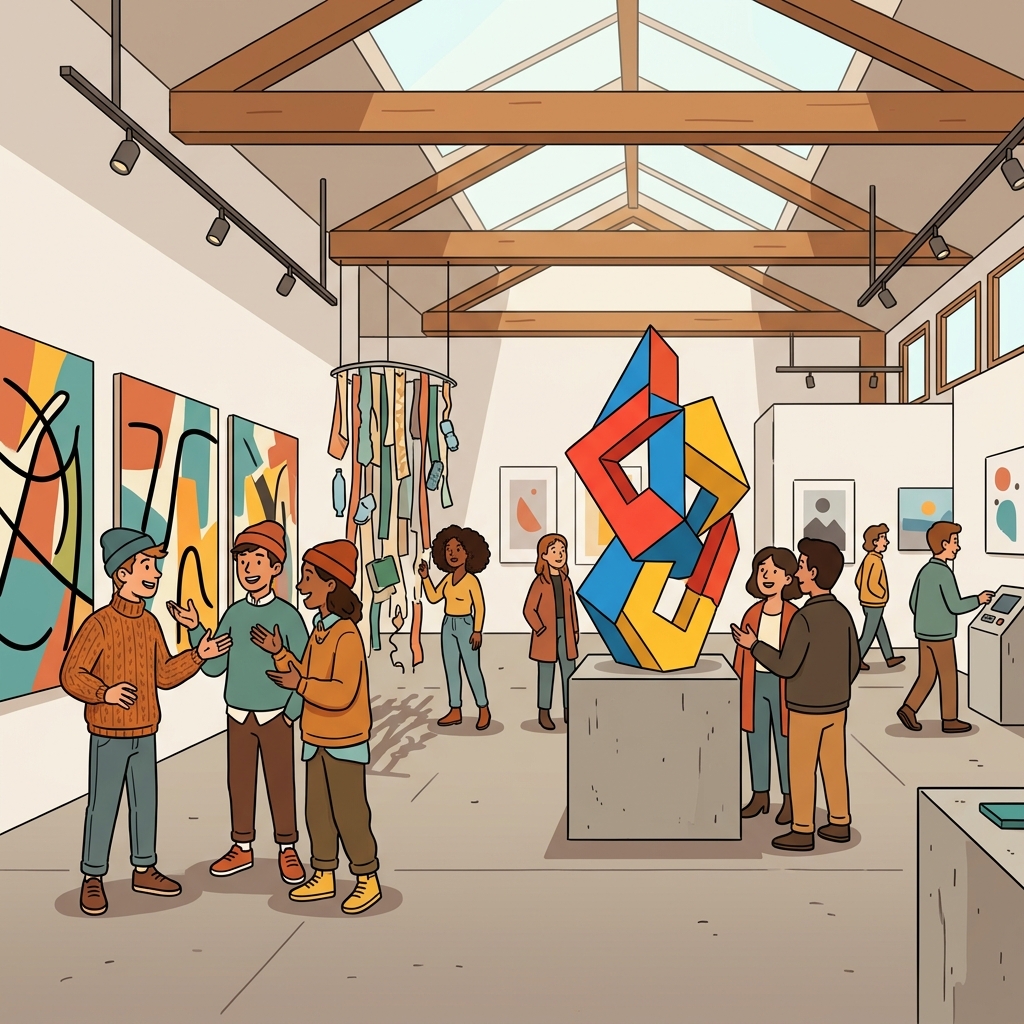The museum displayed contemporary art from modern artists.