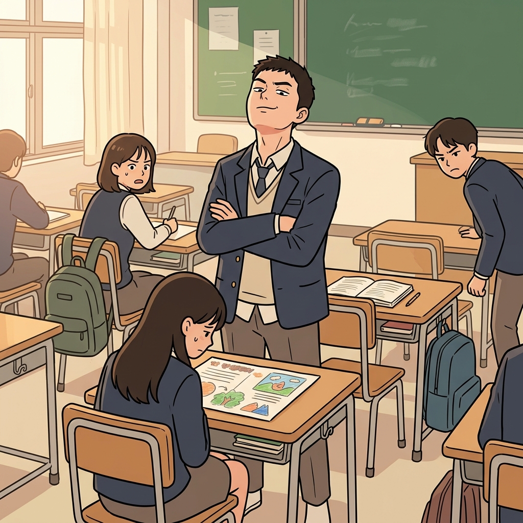 그의 경멸은 친구들의 마음을 상하게 했다. ("Can't touch us." → 우릴 건드릴 수준도 안 돼. → 경멸하는)