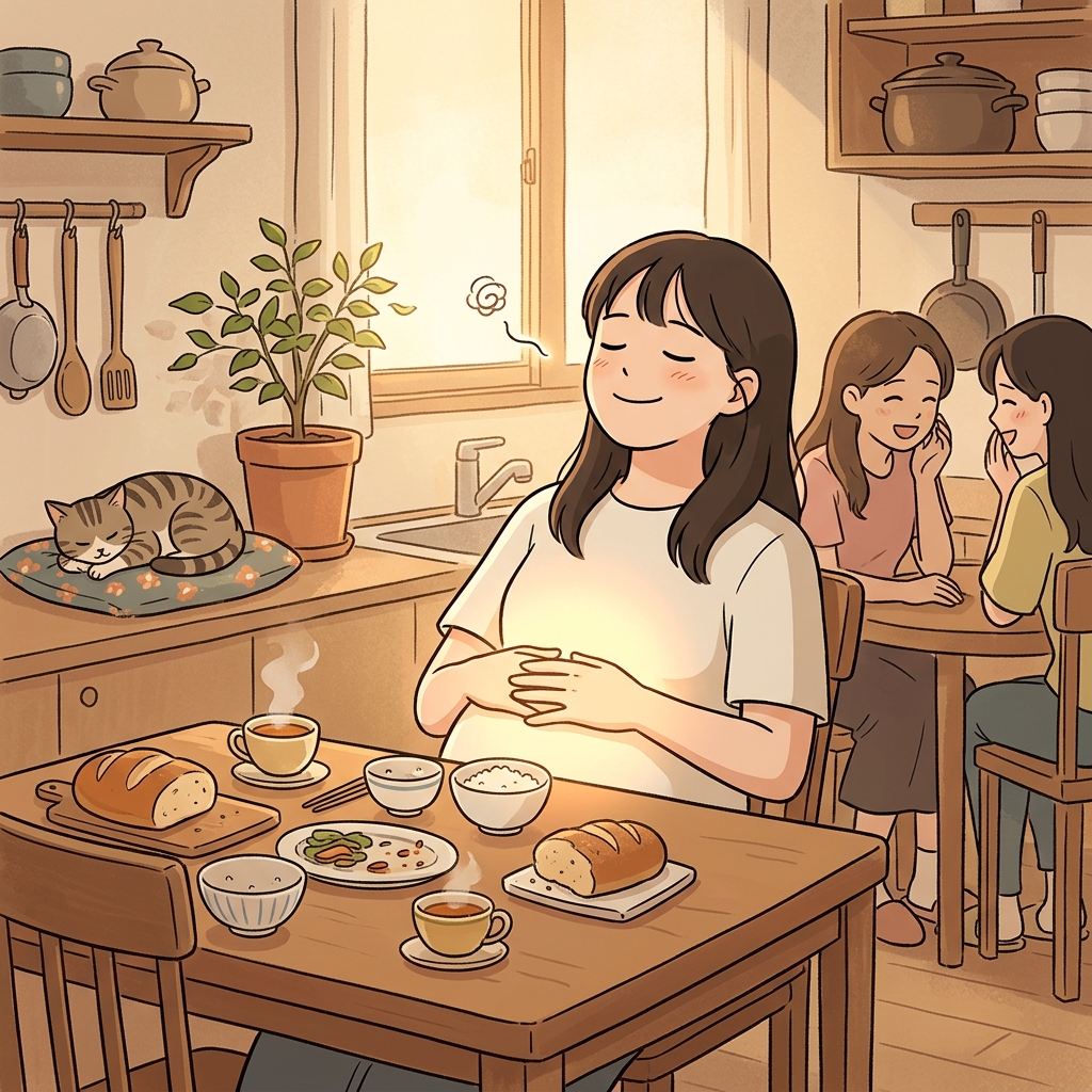 친구들과 따뜻한 식사를 마치고 나니 마음이 그저 평온했다.