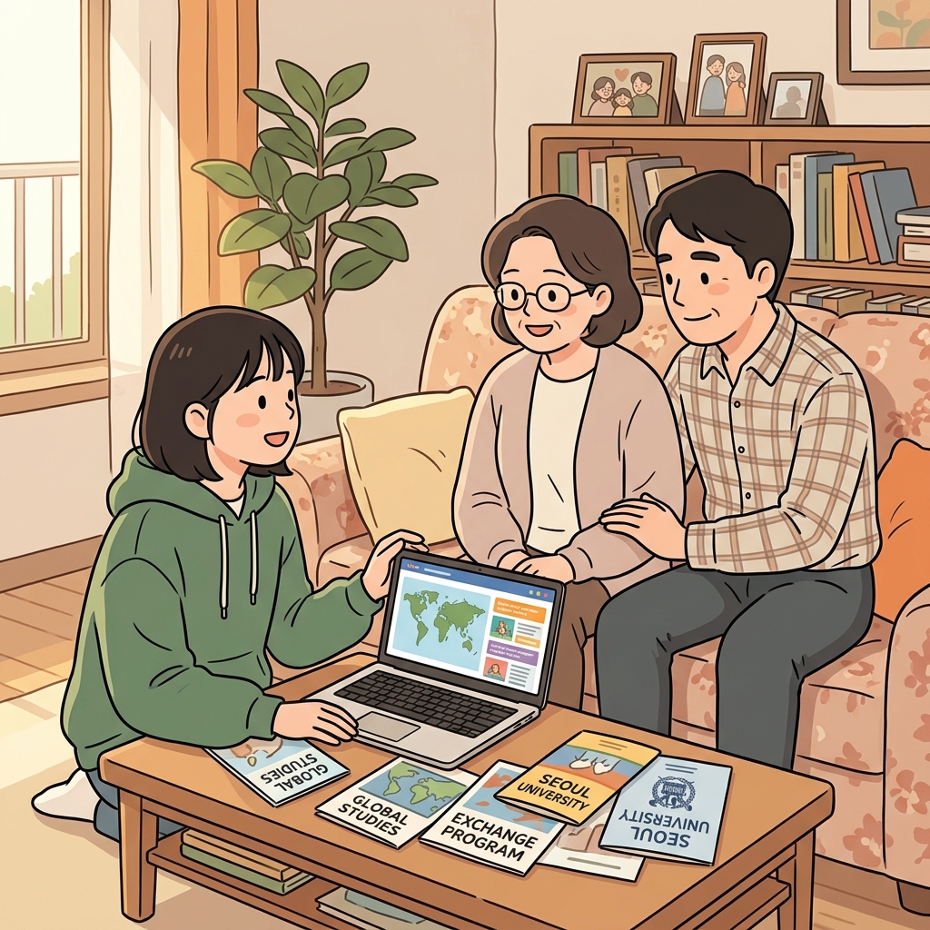 She convinced her parents to let her study abroad.